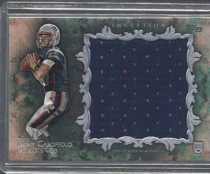 JIMMY GAROPPOLO 2014 TOPPS INCEPTION JUMBO GREEN ROOKIE JERSEY RC #D 35/75