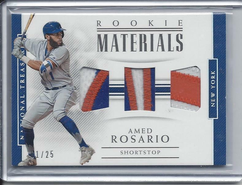 1/1 AMED ROSARIO 2018 NATIONAL TREASURES TRIPLE PATCH RC #D 1/25 HIS JERSEY #1 !