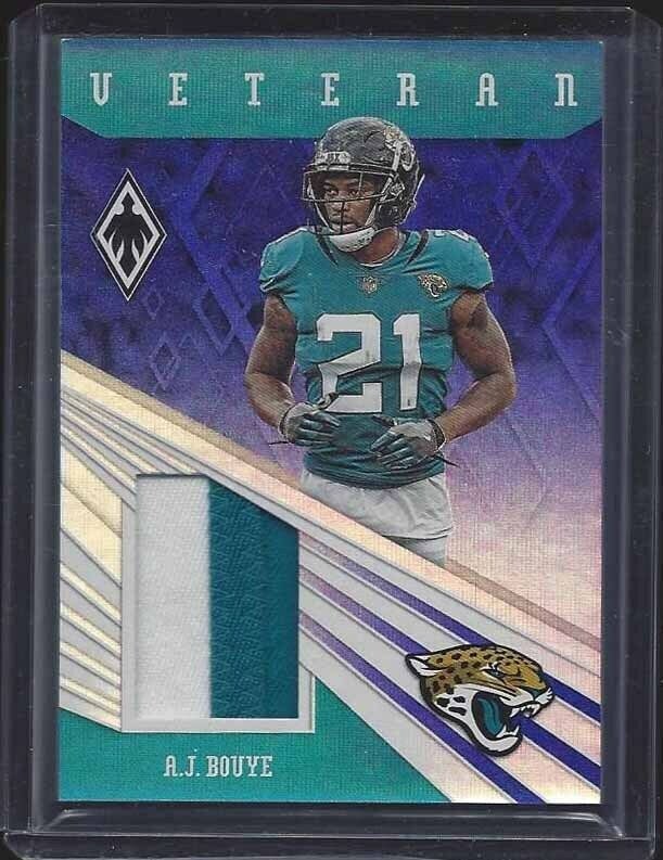 A.J. BOUYE 2019 PANINI PHOENIX VETERAN PURPLE 2 COLOR JAGUARS PATCH #D 19/25