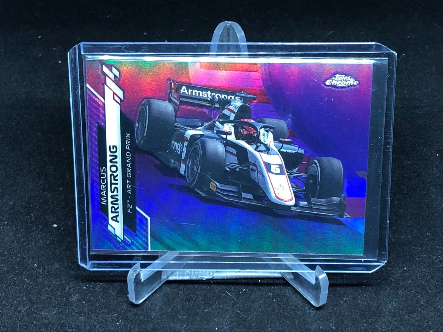 MARCUS ARMSTRONG 2020 TOPPS CHROME F1 FORMULA 1 PURPLE REFRACTOR #D 299/399