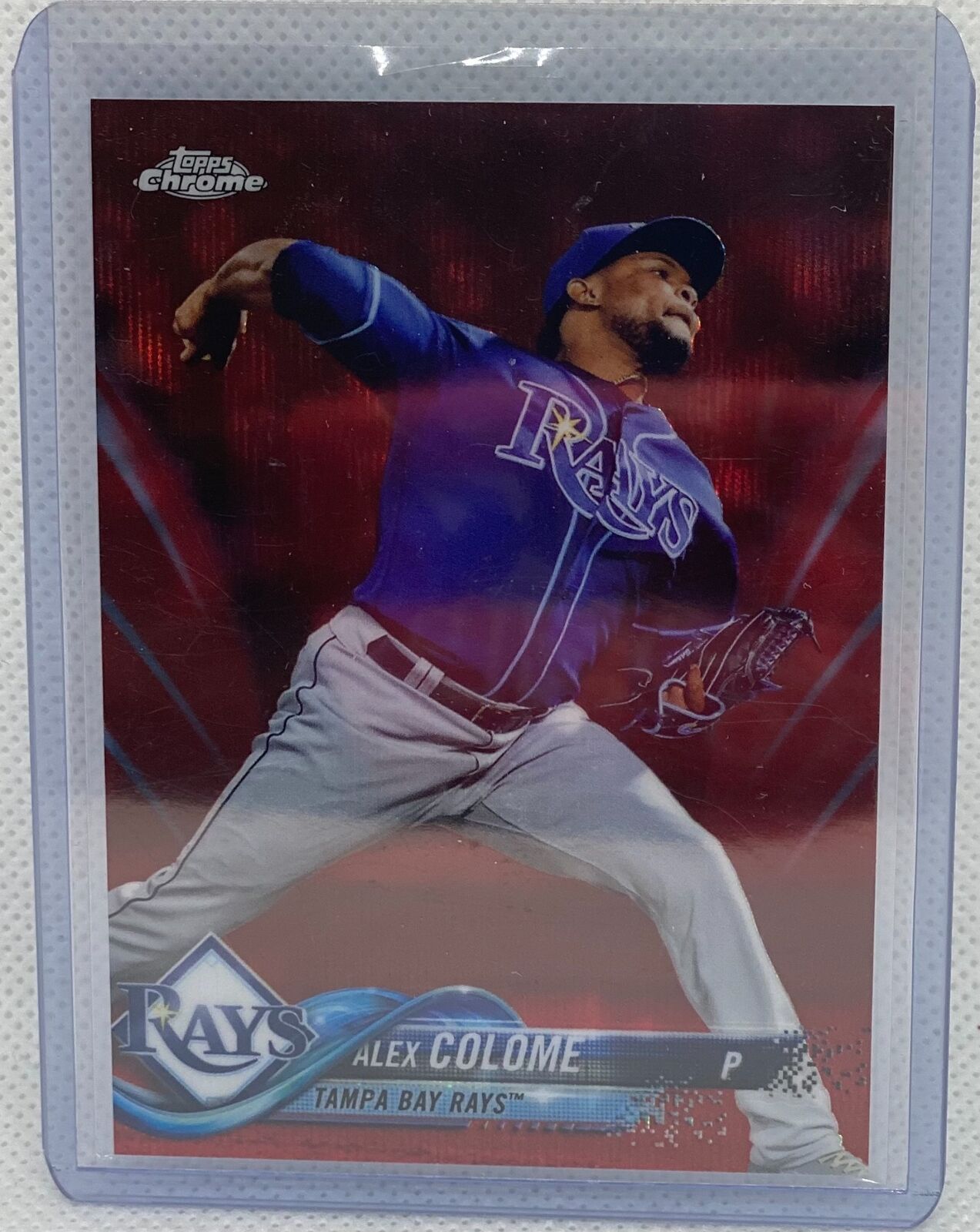 ALEX COLOME 2018 TOPPS CHROME RED WAVE REFRACTOR #D 1/5