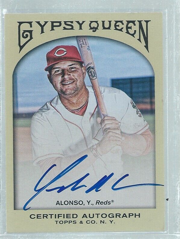 YONDER ALONSO 2011 TOPPS GYPSY QUEEN ON CARD AUTO
