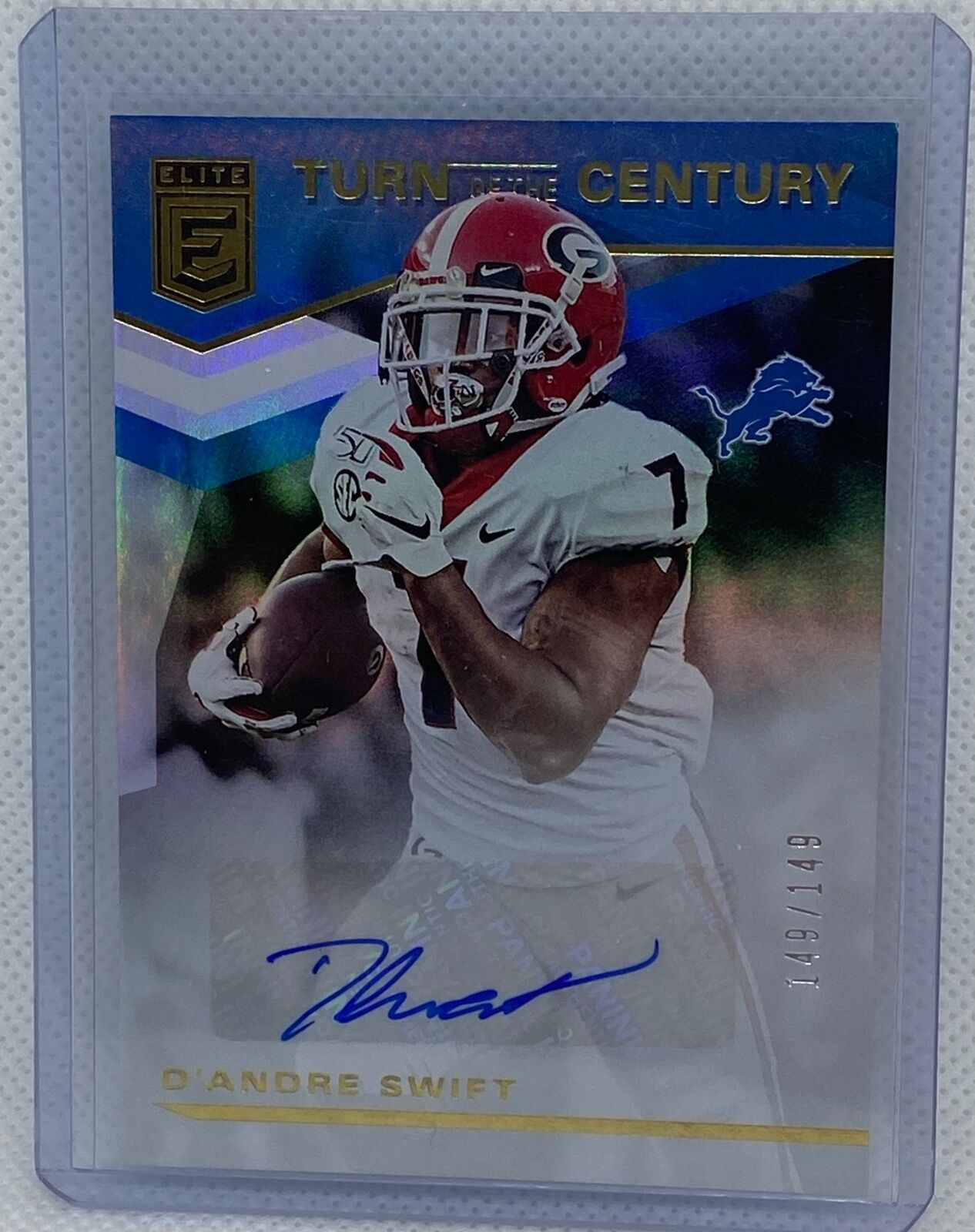 D'ANDRE SWIFT 2020 PANINI DONRUSS ELITE TURN OF THE CENTURY AUTO RC #D 149/149