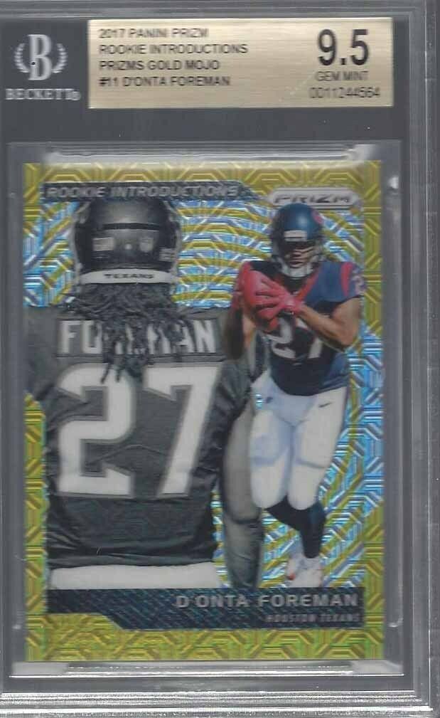 D'ONTA FOREMAN 2017 PANINI PRIZM INTRODUCTIONS GOLD MOJO PRIZM RC 10/10 BGS 9.5