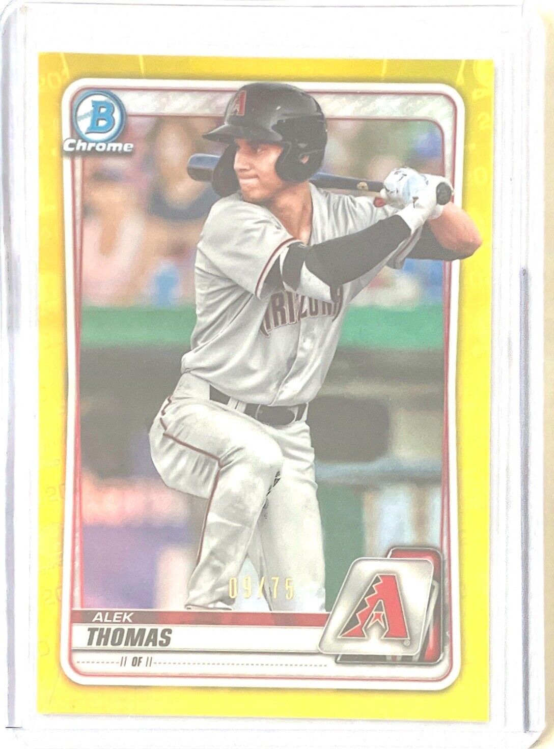 ALEK THOMAS 2020 BOWMAN CHROME PROSPECT YELLOW REFRACTOR #D 09/75