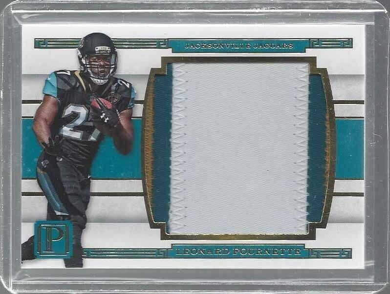 LEONARD FOURNETTE 2017 PANINI PANTHEON GOLD JUMBO 3 COLOR ROOKIE PATCH RC #D /49