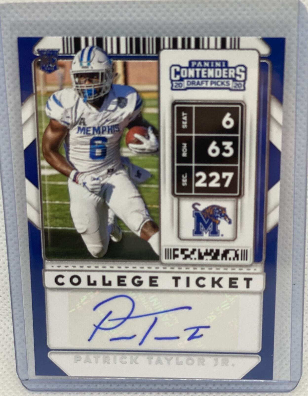 PATRICK TAYLOR 2020 PANINI CONTENDERS DRAFT PICKS COLLEGE TICKET AUTO RC #249
