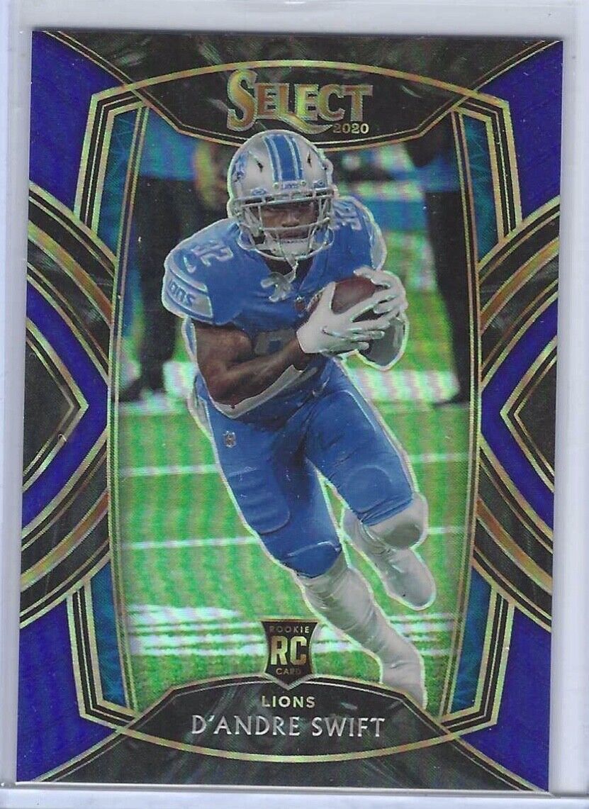 D'ANDRE SWIFT 2020 PANINI SELECT BLUE PRIZM CLUB LEVEL RC #D /75