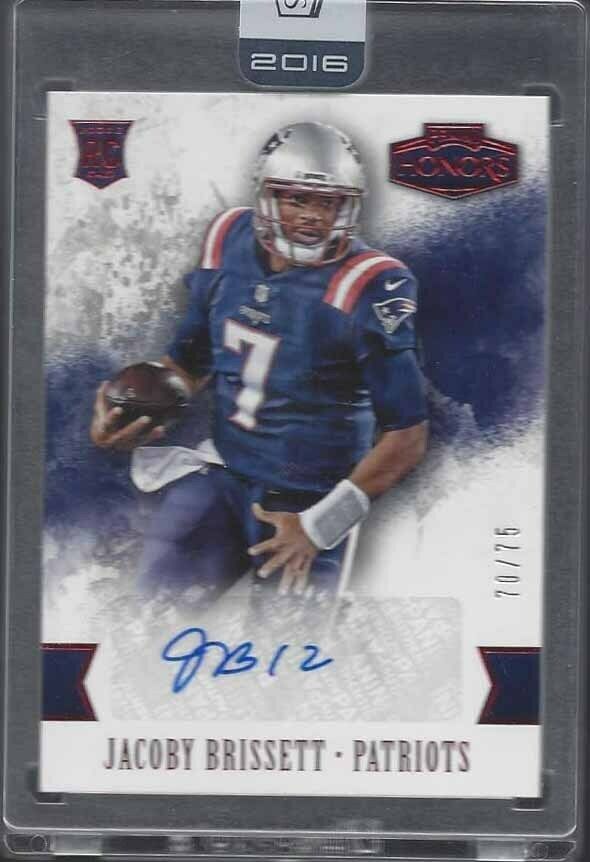 JACOBY BRISSETT 2016 PANINI HONORS ENCASED RED TRUE ROOKIE AUTO RC #D 32/75