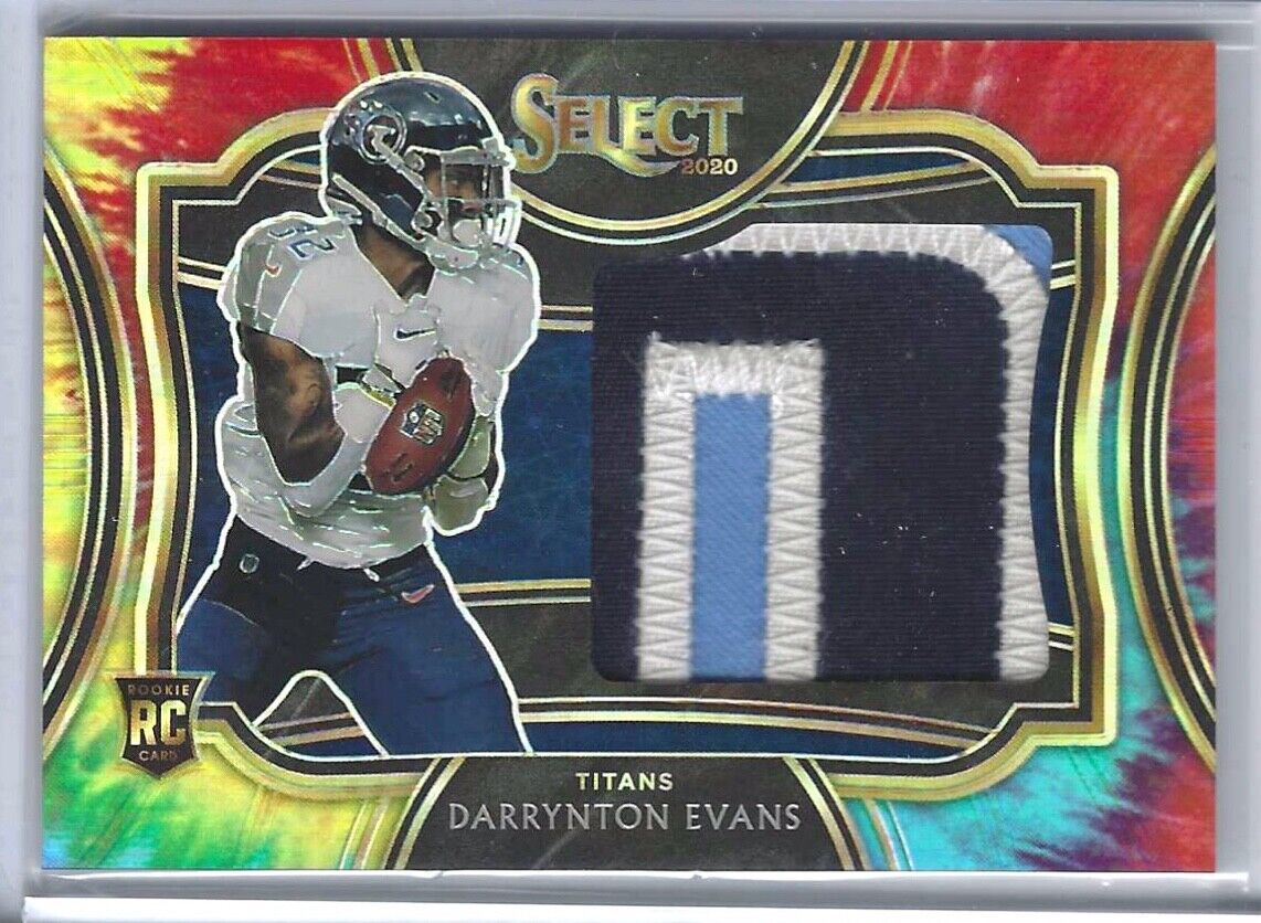DARRYNTON EVANS 2020 PANINI SELECT TIE DYE JUMBO ROOKIE PATCH RC #D /25