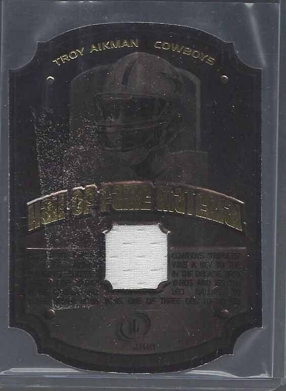 TROY AIKMAN 2001 FLEER LEGACY HALL OF FAME MATERIAL SUPER RARE DIE CUT JERSEY