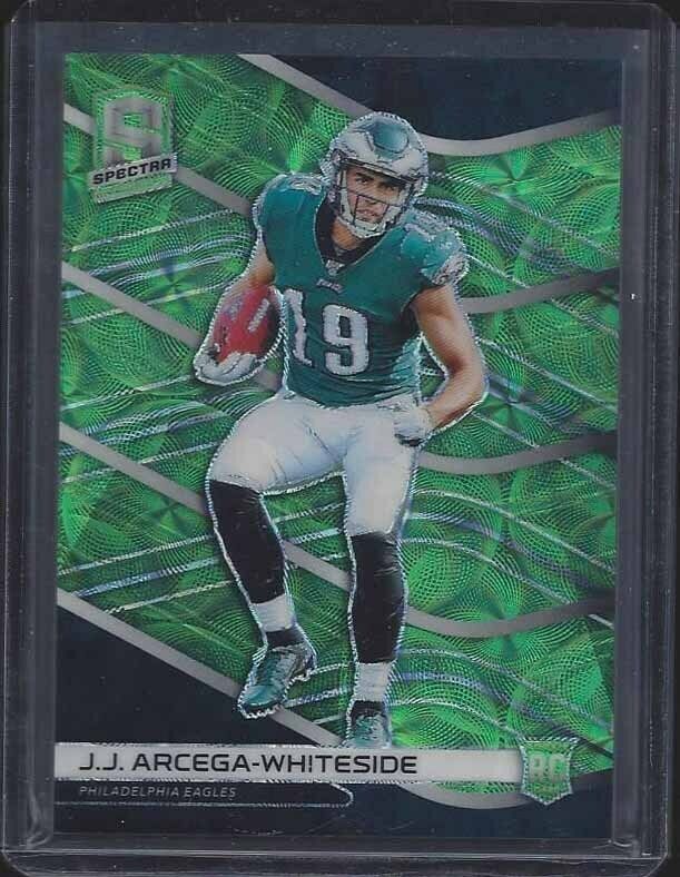 1/1 J.J. ARCEGA WHITESIDE 2019 SPECTRA NEON GREEN ROOKIE RC 19/35 HIS JERSEY #19