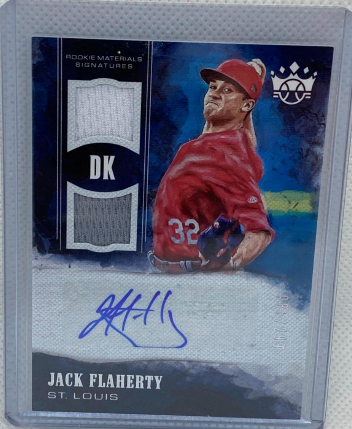 JACK FLAHERTY 2018 PANINI DIAMOND KINGS DUAL JERSEY AUTO #D 085/299