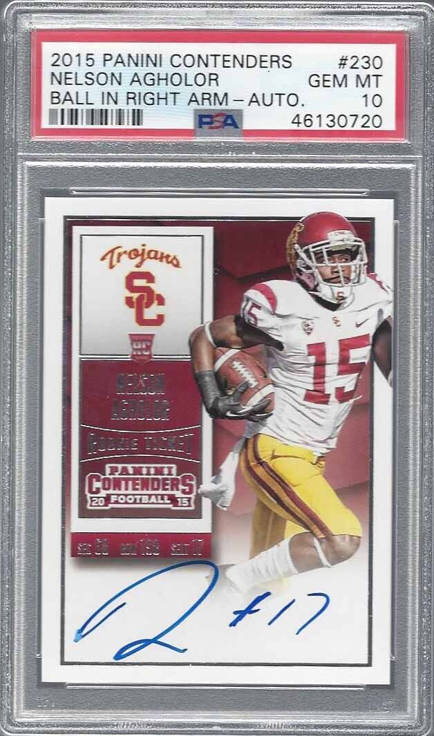 NELSON AGHOLOR 2015 CONTENDERS USC COLLEGE SP VARIATION AUTO RC PSA 10 POP 1/1