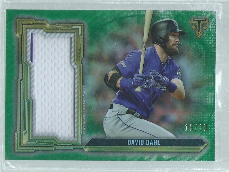 DAVID DAHL 2020 TOPPS TRIPLE THREADS JERSEY GREEN #D 15/18