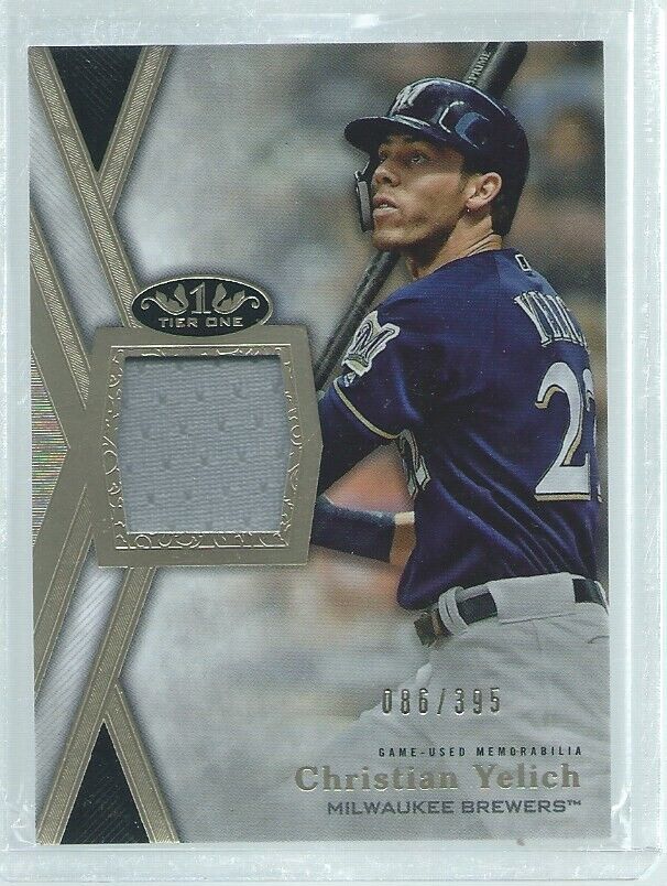 CHRISTIAN YELICH 2020 TOPPS TIER ONE JERSEY #D 86/395