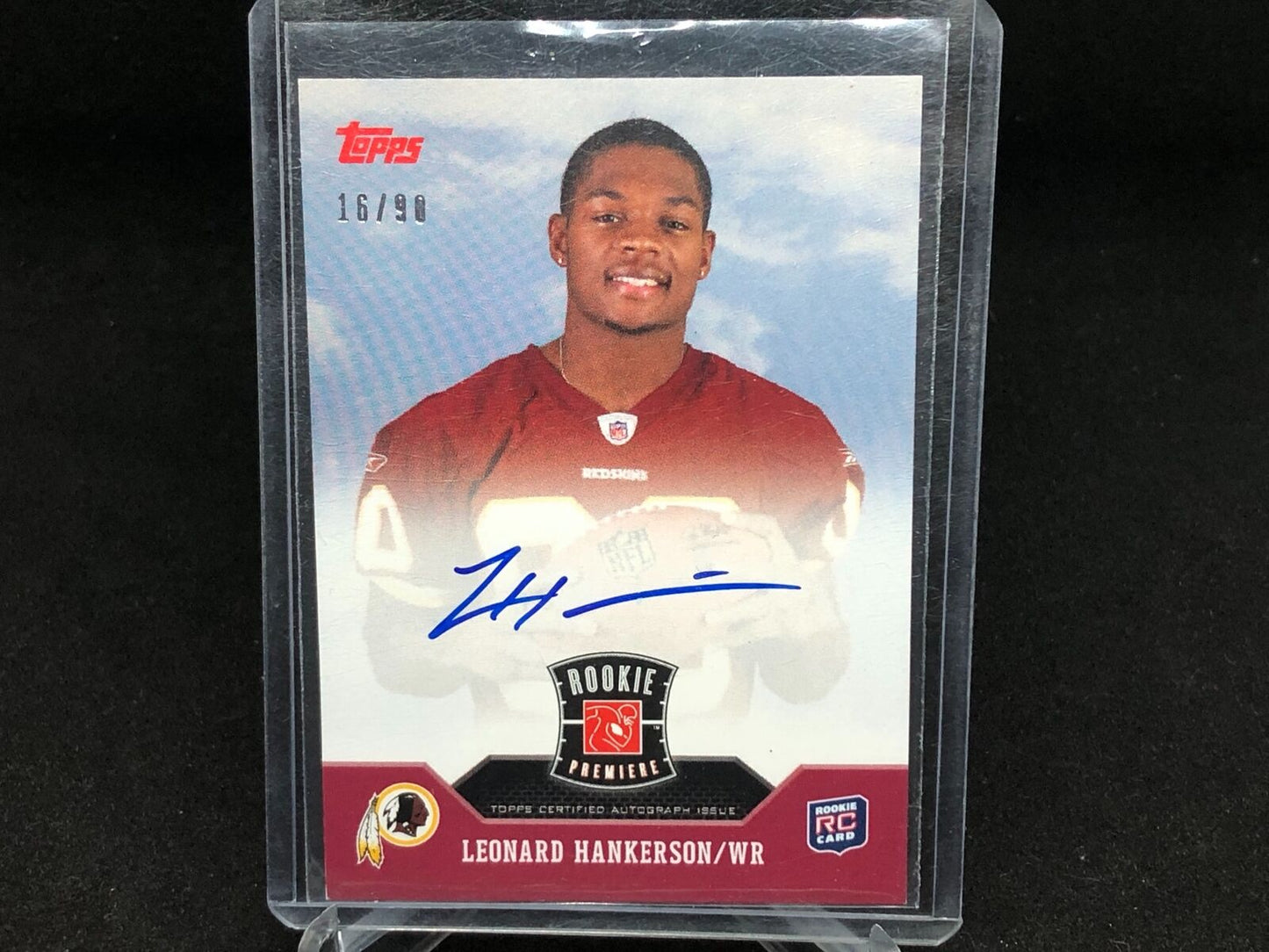 LEONARD HANKERSON 2011 TOPPS ROOKIE PREMIERE ON CARD AUTO RC #D 16/90