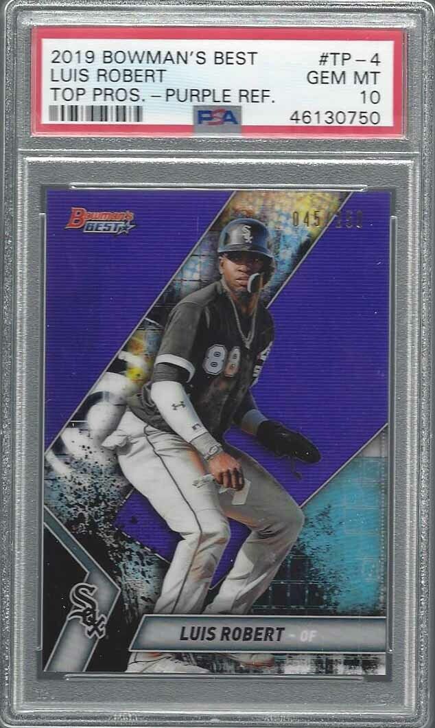 LUIS ROBERT 2019 BOWMAN'S BEST TOP PROSPECT PURPLE REFRACTOR /250 PSA 10 POP 7