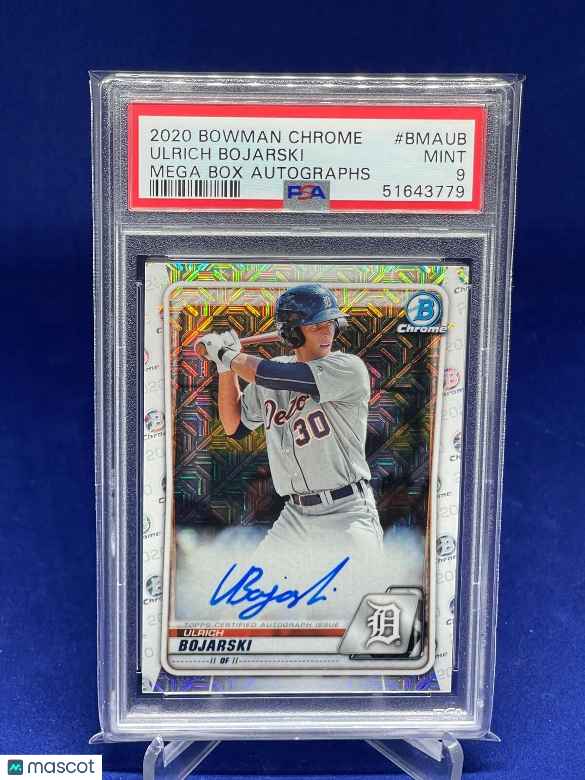 ULRICH BOJARSKI 2020 BOWMAN CHROME MEGA BOX AUTO REFRACTOR PROSPECT PSA 9 MINT