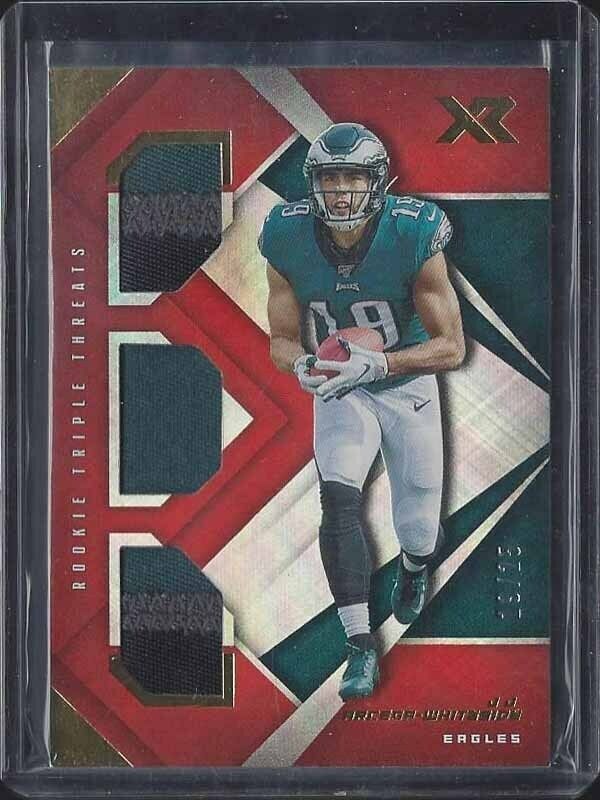 1/1 J.J. ARCEGA WHITESIDE 2019 XR ORANGE TRIPLE PATCH RC #D 19/25 HIS JERSEY #19