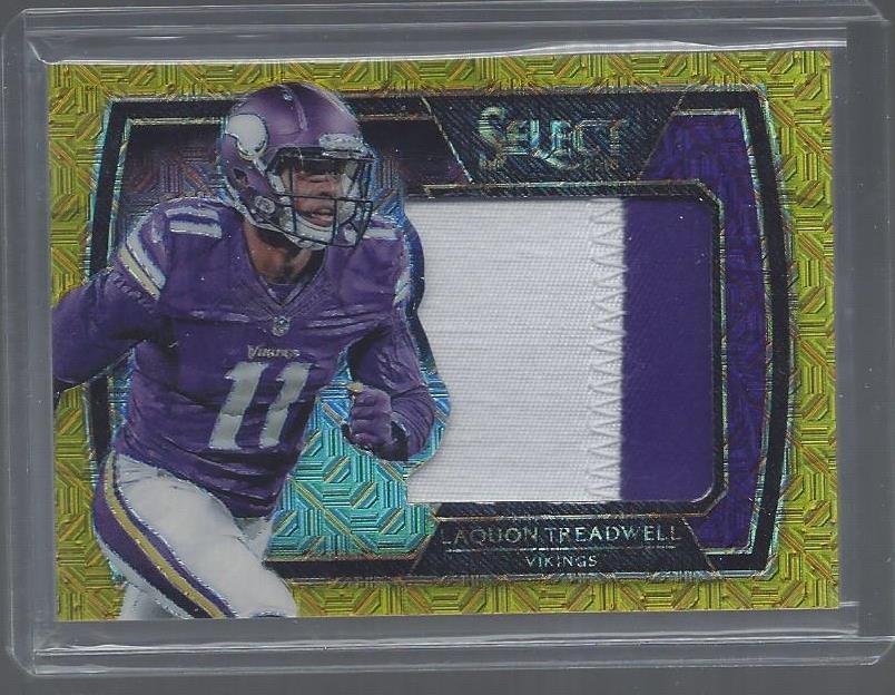 LAQUON TREADWELL 2016 SELECT GOLD MOJO PRIZM JUMBO ROOKIE PATCH RC #D 7/10