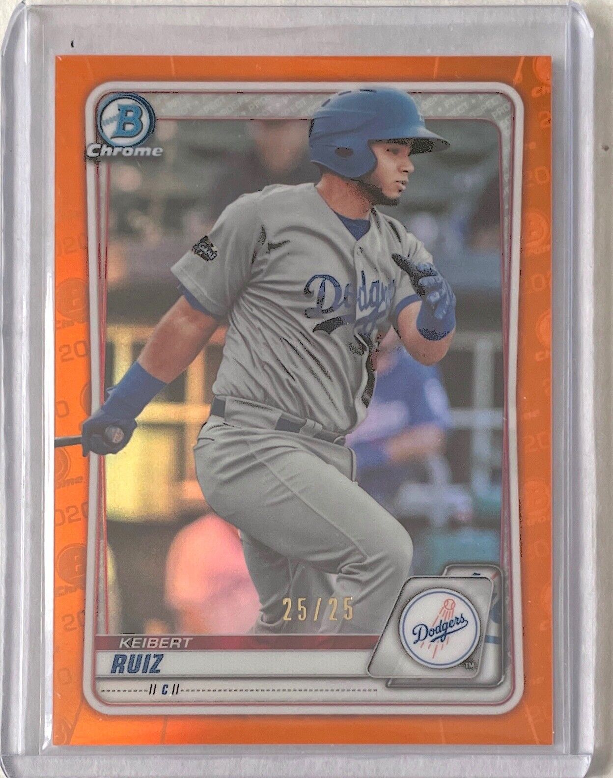 KEIBERT RUIZ 2020 BOWMAN CHROME PROSPECT ORANGE REFRACTOR #D 25/25