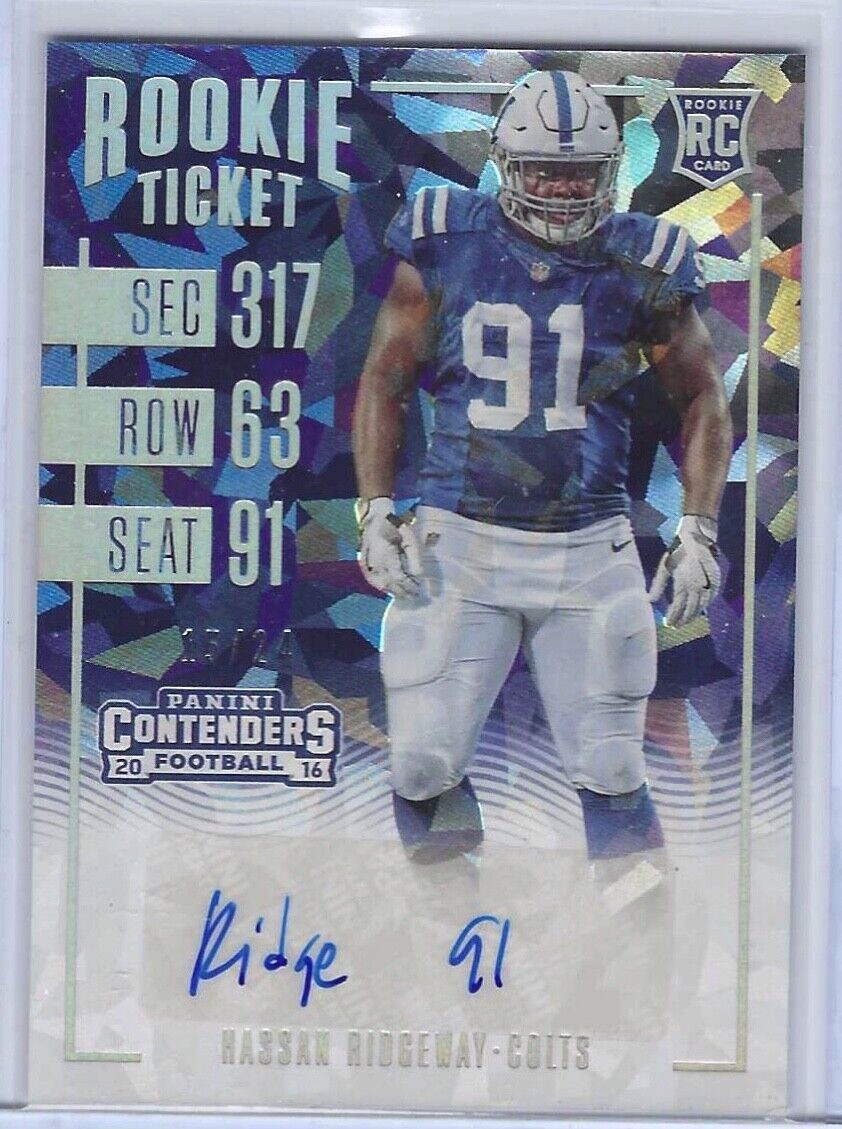 HASSAN RIDGEWAY 2016 PANINI CONTENDERS ROOKIE CRACKED ICE AUTO RC #D /24