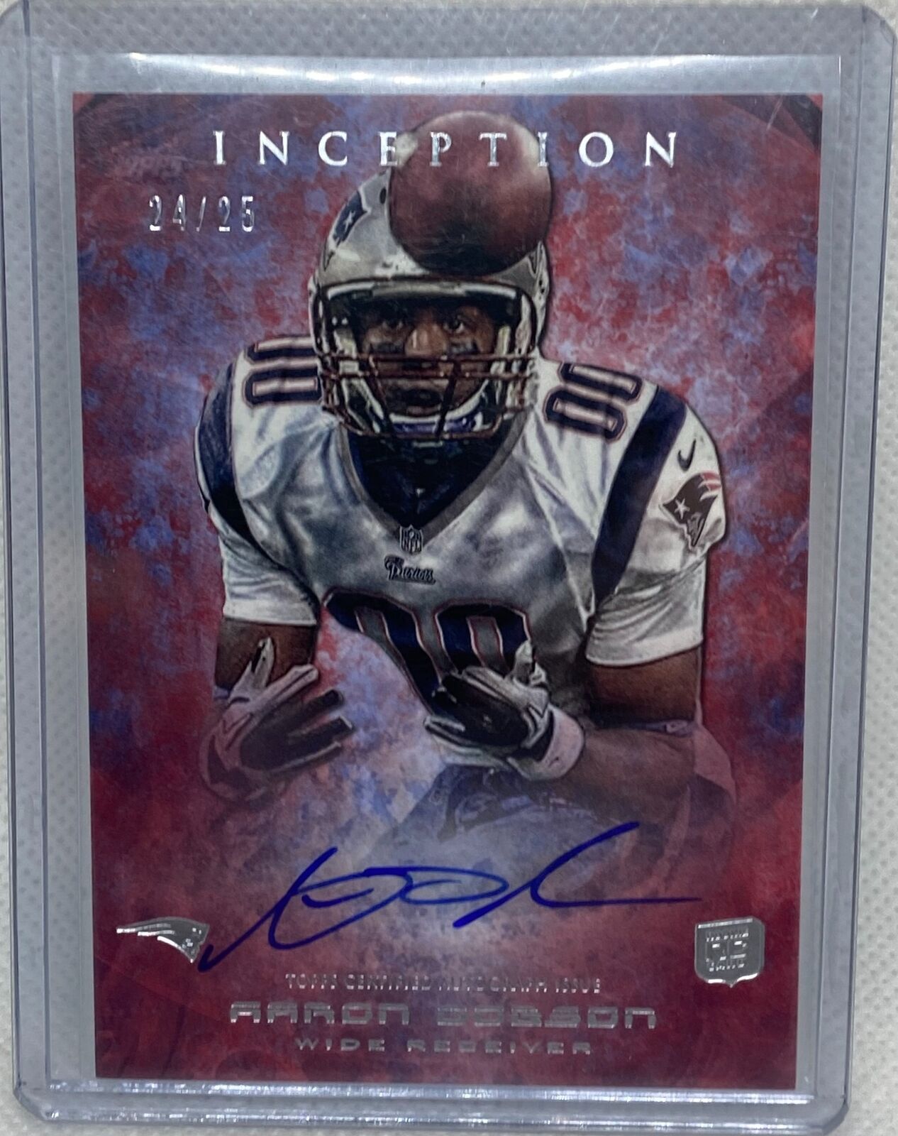 AARON DOBSON 2013 TOPPS INCEPTION RED ON CARD AUTO RC #D 24/25
