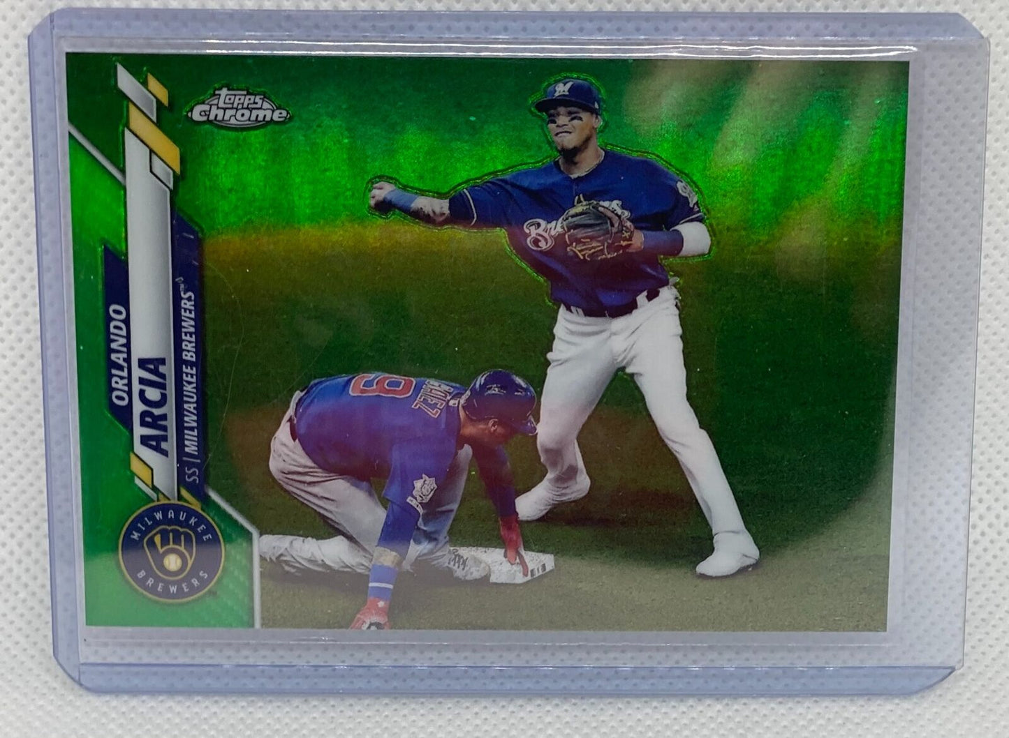 ORLANDO ARCIA 2020 TOPPS CHROME GREEN REFRACTOR #D 89/99