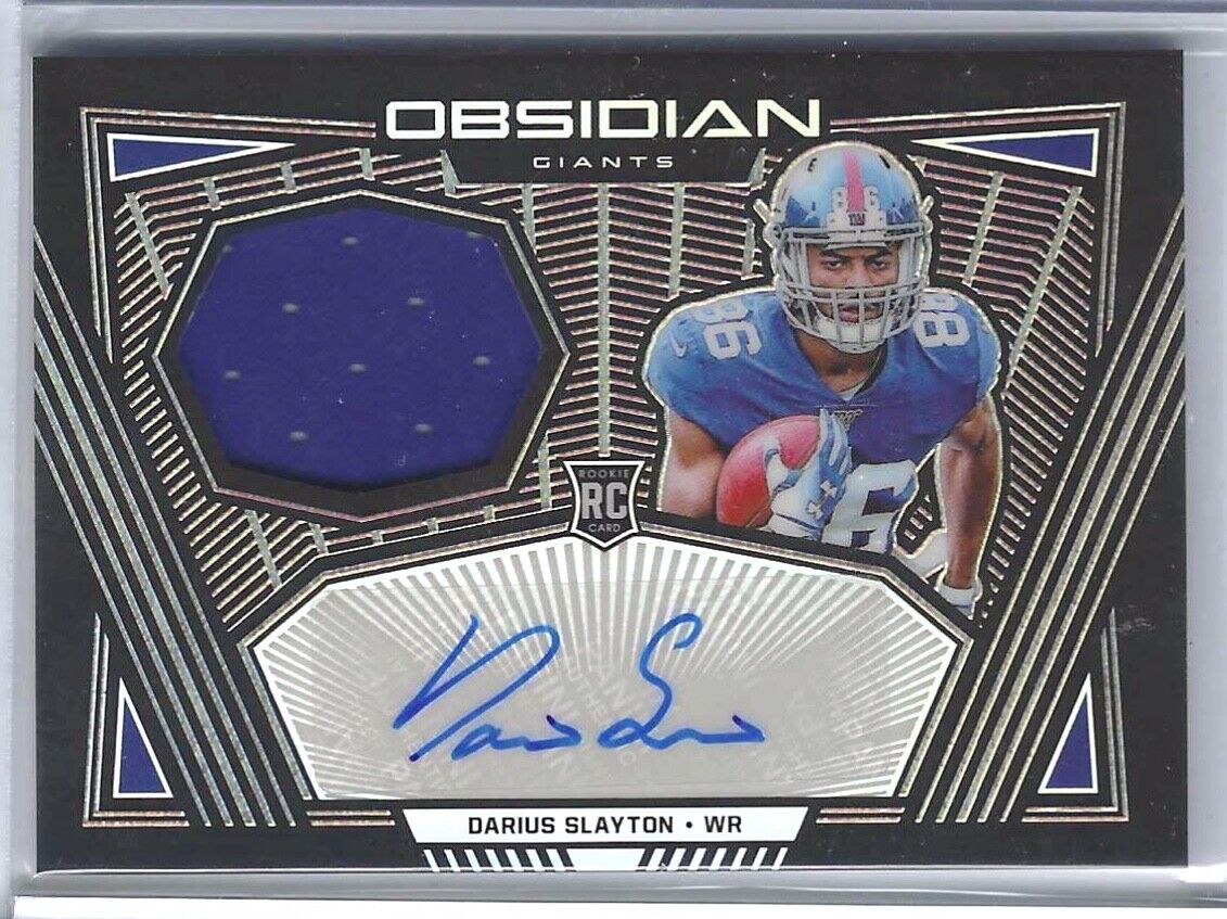 DARIUS SLAYTON 2019 PANINI OBSIDIAN SILVER PRIZM JERSEY AUTO RC #D /150