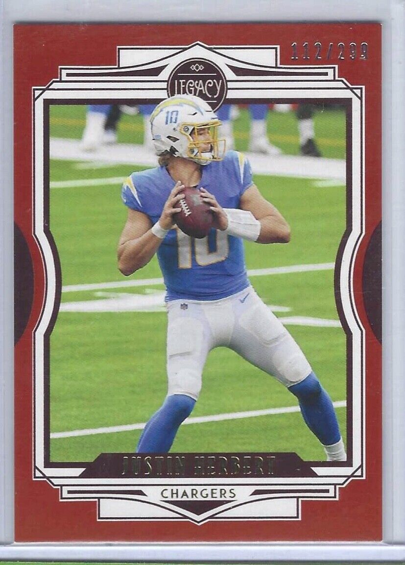 JUSTIN HERBERT 2021 PANINI LEGACY RED #D 112/299