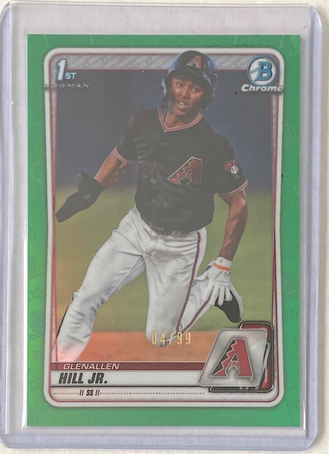 GLENALLEN HILL JR. 2020 BOWMAN CHROME 1ST PROSPECT GREEN REFRACTOR #D 04/99