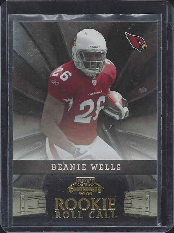 1/1 BEANIE WELLS 2009 CONTENDERS ROLL CALL GOLD RC #D 26/100 HIS JERSEY #26 !!!