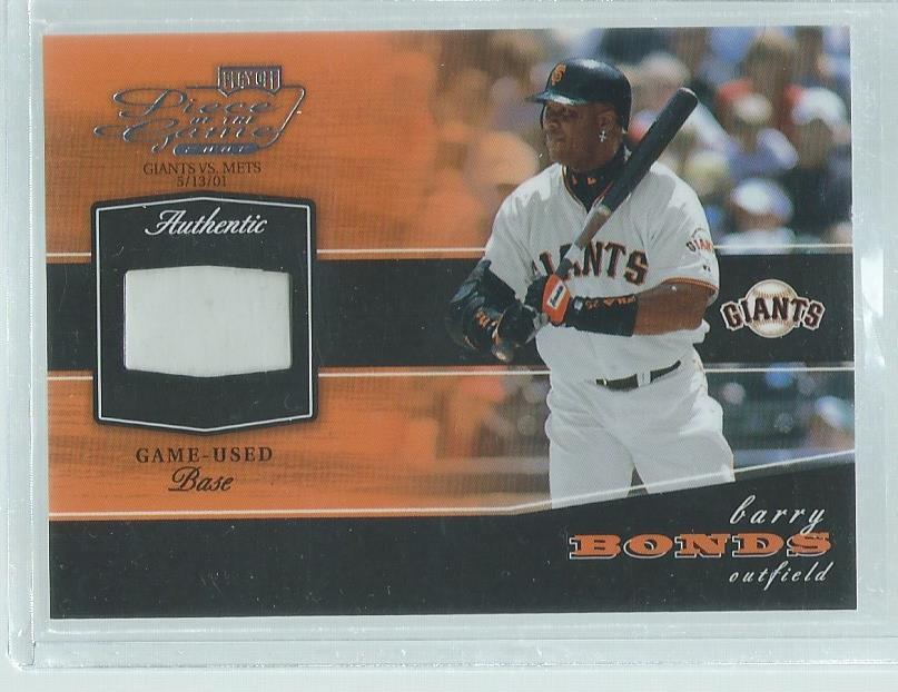 BARRY BONDS 2002 PLAYOFF PIECE OF THE GAME USED BASE PATCH