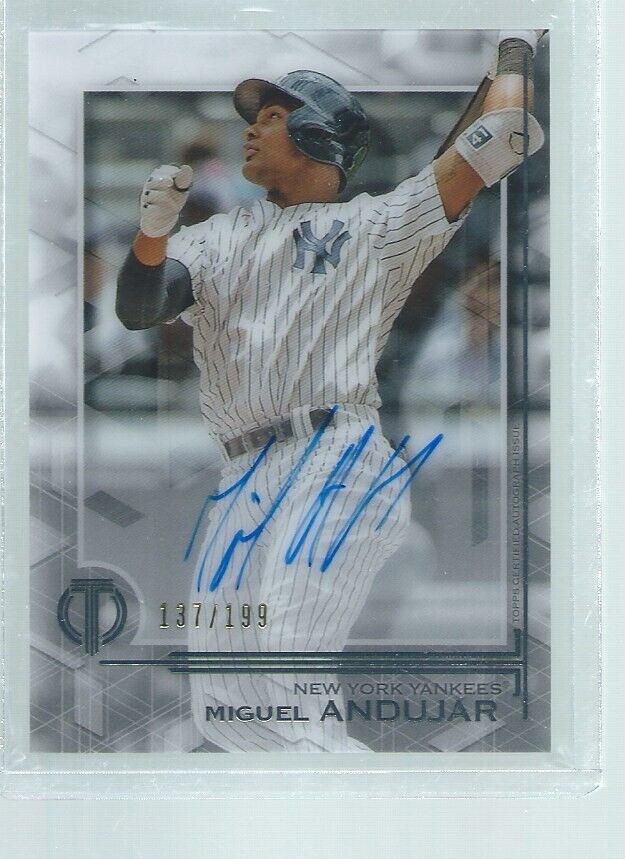 MIGUEL ANDUJAR 2019 TOPPS TRIBUTE ON CARD AUTO #D 137/199