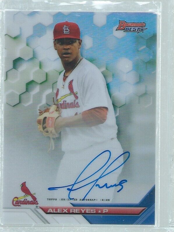 ALEX REYES 2016 BOWMAN'S BEST ON CARD AUTO REFRACTOR PROSPECT