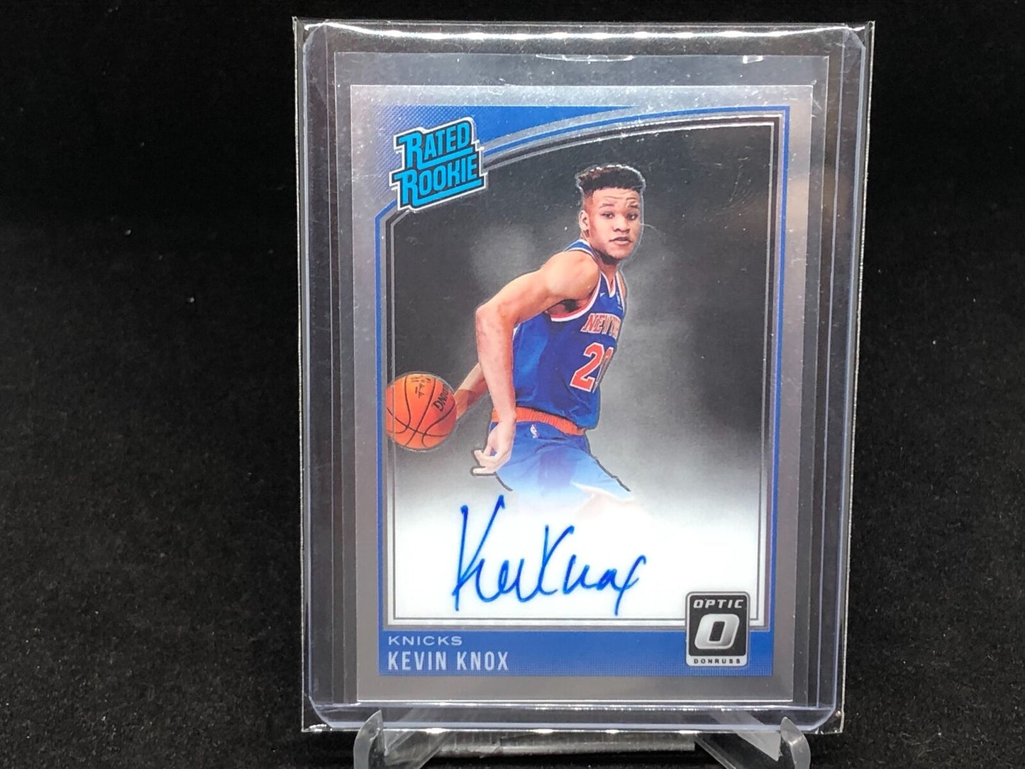 KEVIN KNOX 2018-19 PANINI DONRUSS OPTIC RATED ROOKIE ON CARD AUTO RC # 190
