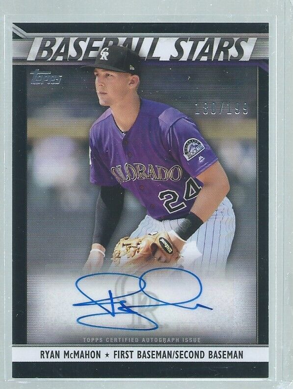 RYAN MCMAHON 2020 TOPPS BASEBALL STARS AUTO ROOKIE RC #D 180/199