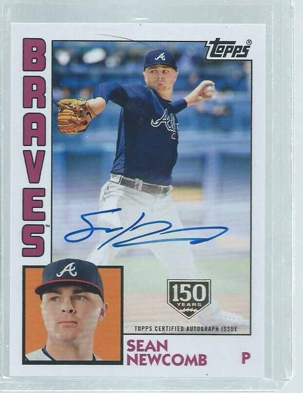SEAN NEWCOMB 2019 TOPPS 150 YEARS 1984 STYLE ON CARD AUTO #D 5/150