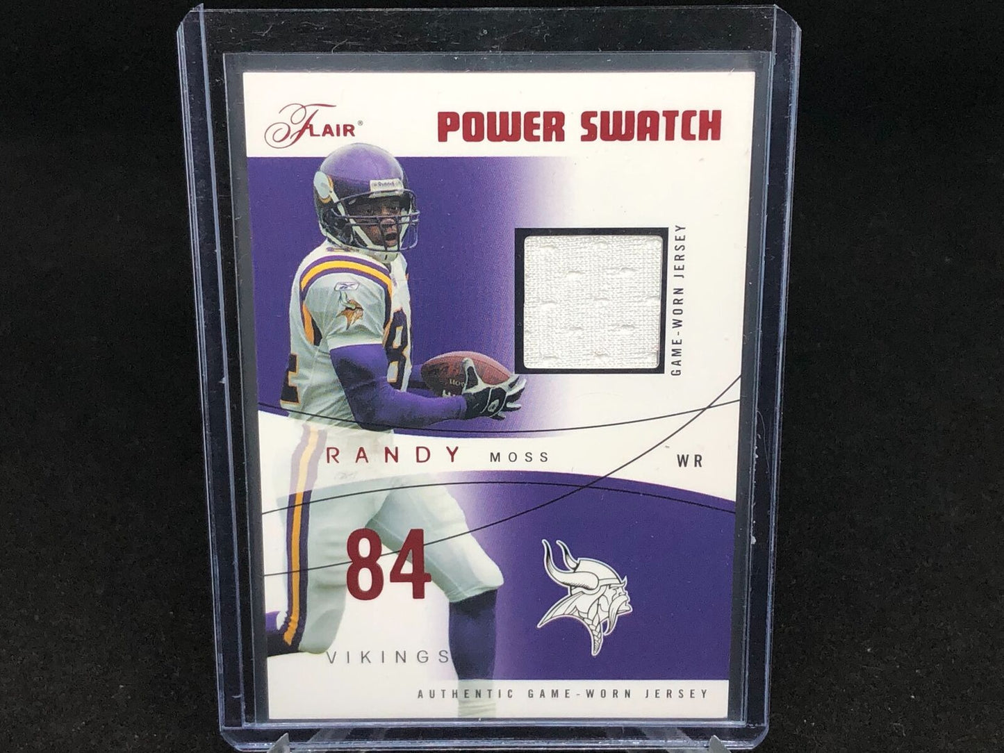 RANDY MOSS 2004 FLAIR SKYBOX RED POWER SWATCH GAME WORN JERSEY #D 150/150