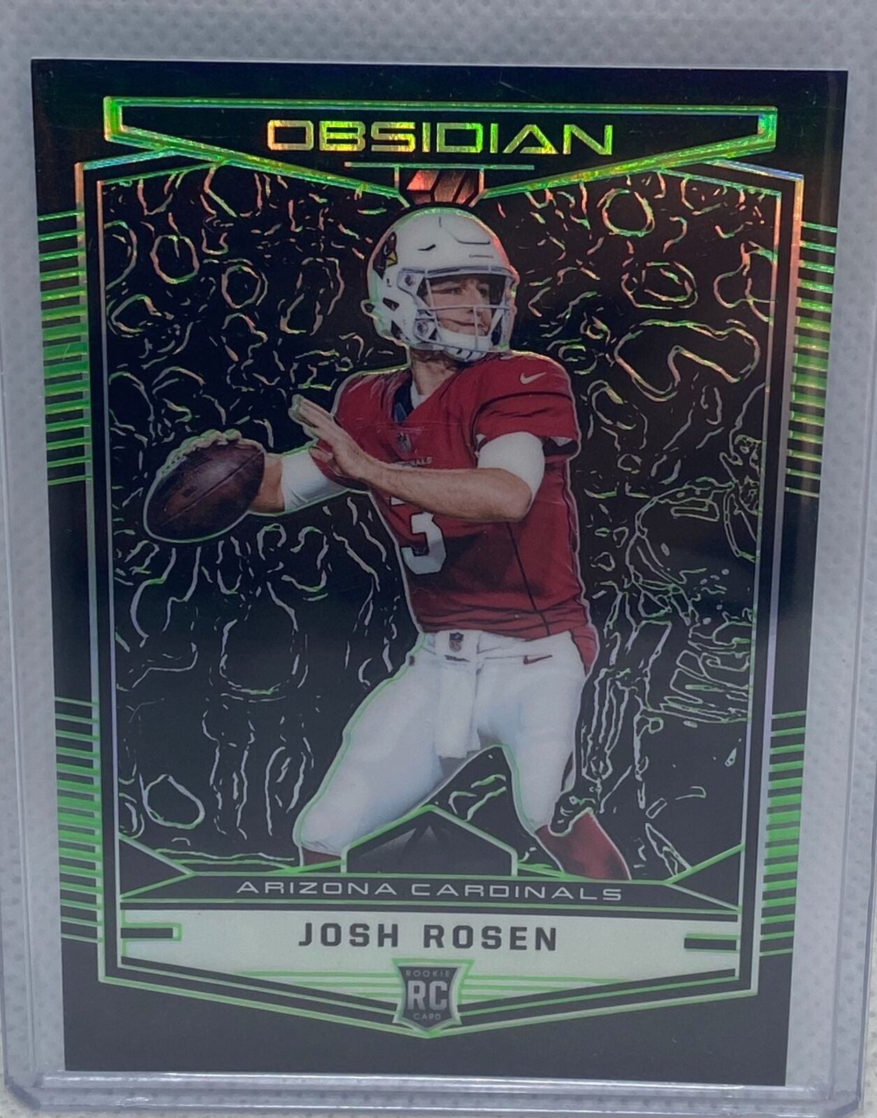 JOSH ROSEN 2018 PANINI OBSIDIAN ELECTRIC ETCH GREEN RC #D 14/25