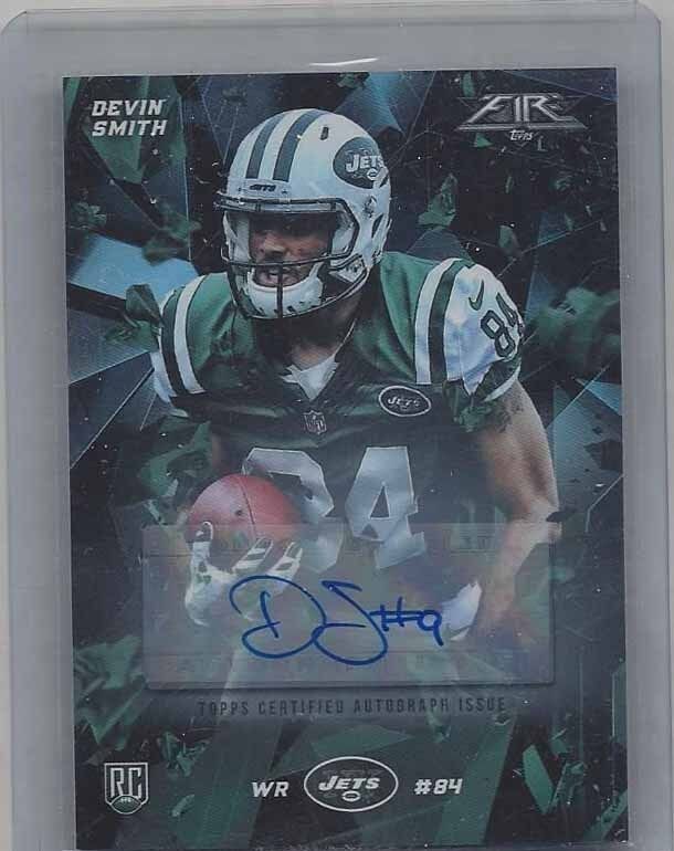 1/1 DEVIN SMITH 2015 TOPPS FIRE SILVER AUTO RC #D 9/600 OHIO STATE JERSEY NBR #9
