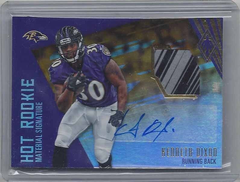 KENNETH DIXON 2016 PANINI PHOENIX 2 COLOR GLOVE PATCH AUTO RC #D 10/99