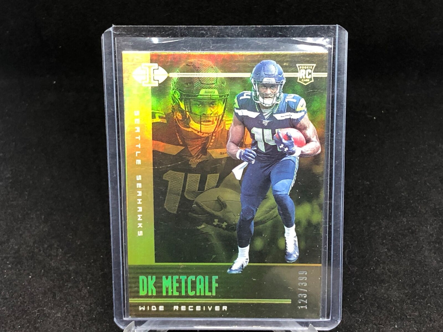 DK METCALF 2019 PANINI ILLUSIONS YELLOW RC #D 123/399