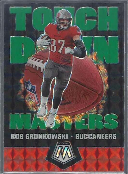 ROB GRONKOWSKI 2020 PANINI MOSAIC TOUCHDOWN MASTERS GREEN PRIZM #9