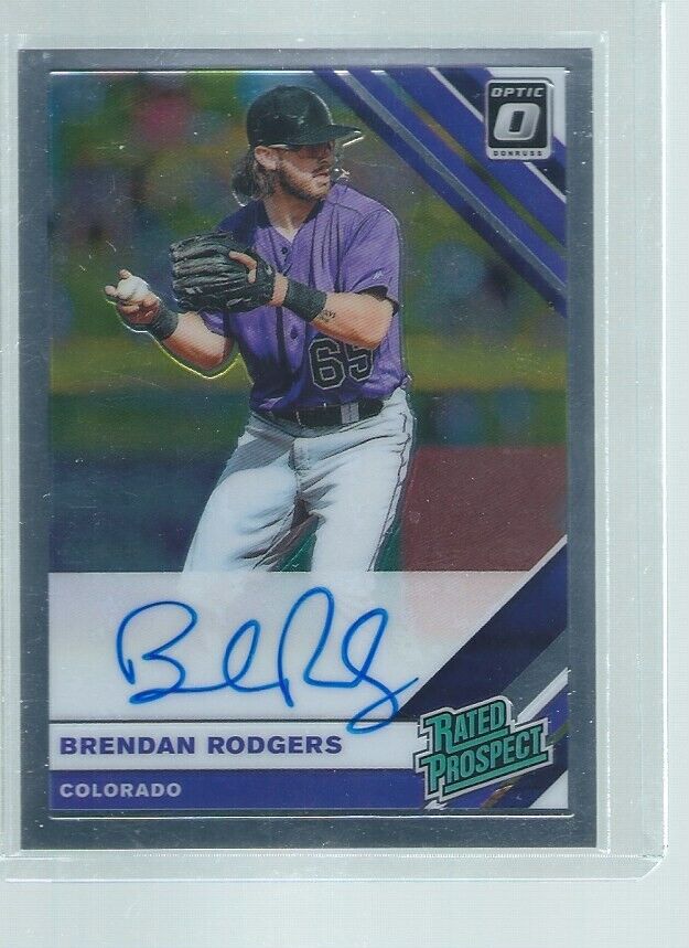 BRENDAN RODGERS 2019 DONRUSS OPTIC RATED PROSPECT ON CARD AUTO