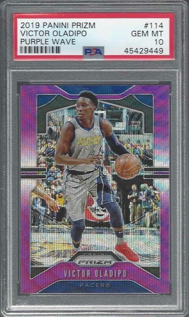 VICTOR OLADIPO 2019-20 PANINI PRIZM PURPLE WAVE PRIZMS SSP #114 PSA 10 POP 1/1