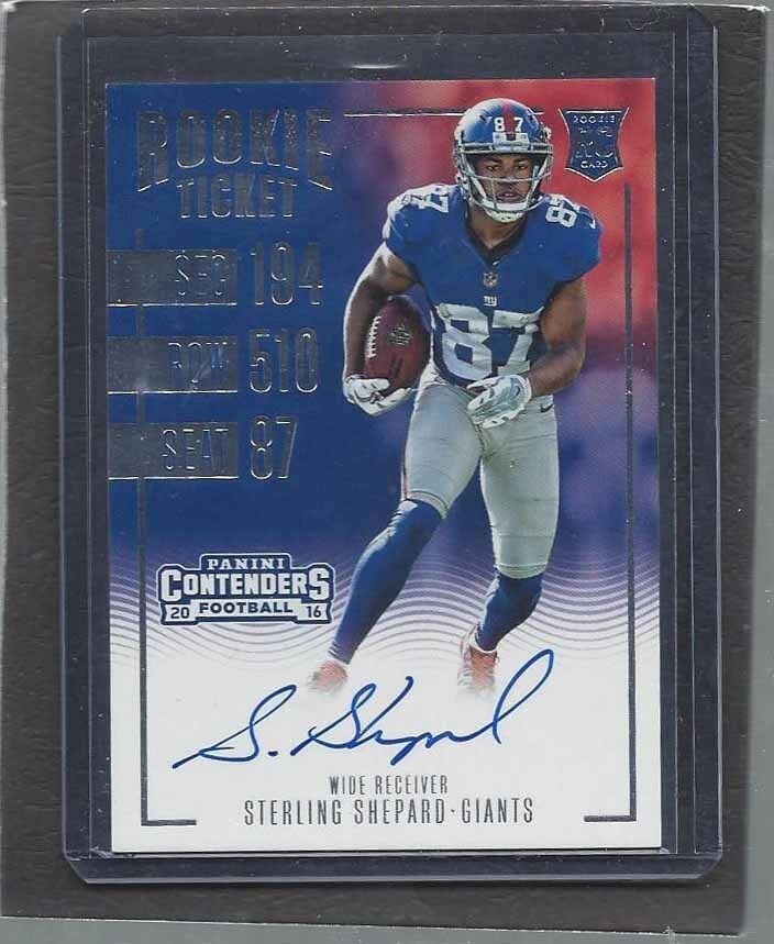 STERLING SHEPARD 2016 PANINI CONTENDERS ROOKIE TICKET GIANT ON CARD AUTO RC #329