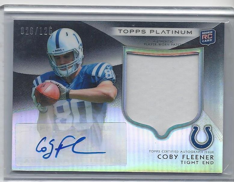 COBY FLEENER 2012 TOPPS PLATINUM RPA BLACK REFRACTOR ROOKIE PATCH AUTO RC /125