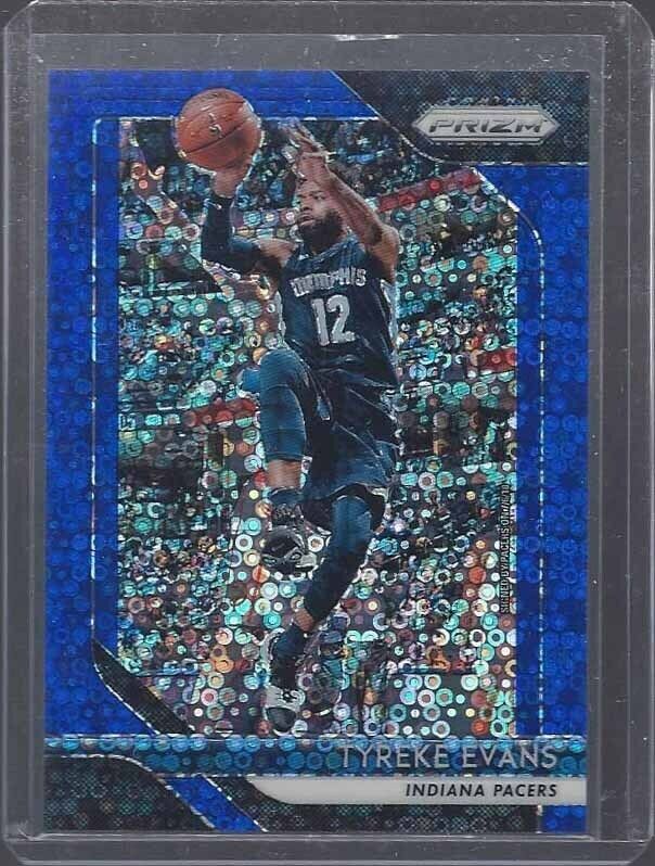 1/1 TYREKE EVANS 2018-19 PANINI PRIZM FAST BREAK BLUE #D 12/175 HIS JSY #12
